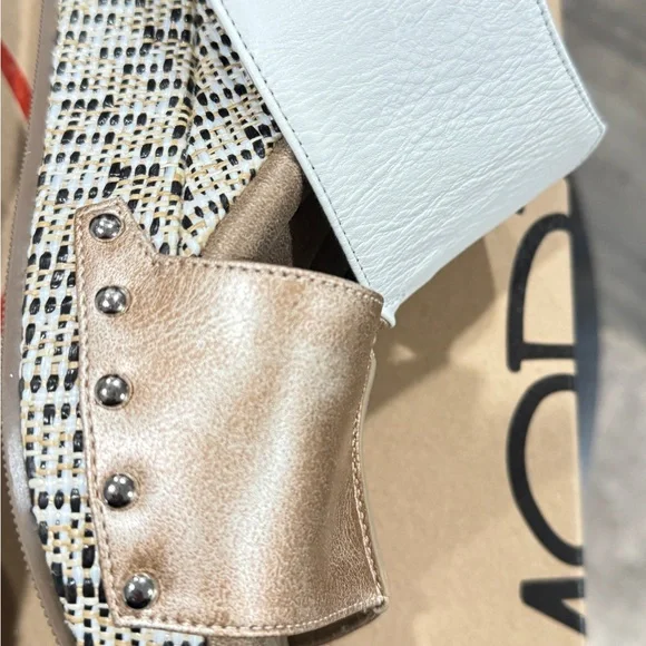 Stylish Black and White Sandals Modzori Reversibles style 191303 wedge - Picture 6 of 6